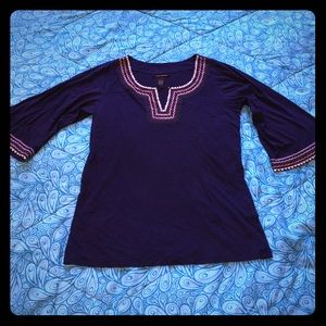 🌻HP!🎉 5/$25 3/4 Sleeve Embroidered Bohemian Top